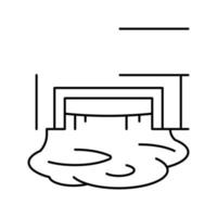 Ilustración de vector de icono de línea de sistema de drenaje de la industria