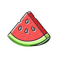 watermelon triangular slice color icon vector illustration