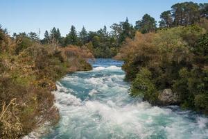 Huka Falls the most iconic tourist attraction in North Island of New Zealand. photo