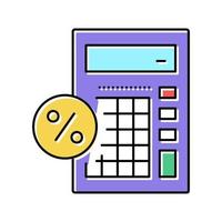 calculating loan percent color icon vector illustration