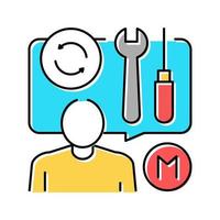 repairman master speak about tools color icon vector illustration