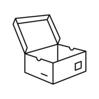 ilustración de vector de icono de línea de caja de zapatos de hombre