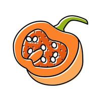 Ilustración de vector de icono de color de pieza de corte de calabaza