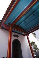 Bandung, Indonesia, 2020 - The Architecture of the Buddha Temple with Chinese ornament like red colors amazes the Buddhist people while praying photo