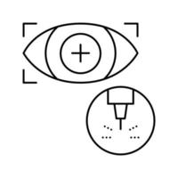 ilustración de vector de icono de línea de tratamiento láser de visión ocular
