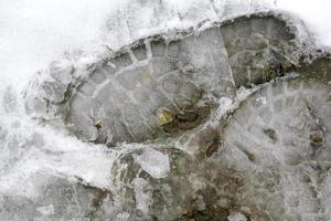 Footprint in the snow photo