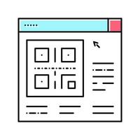 código qr en línea icono de color vector ilustración aislada