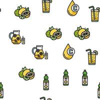 Lemon And Lime Vitamin Citrus vector seamless pattern