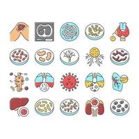 conjunto de iconos de colección de infecciones bacterianas vector