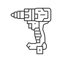 drill tool repair line icon vector illustration
