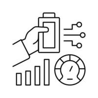 battery optimize line icon vector illustration