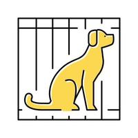 dog in cage color icon vector illustration