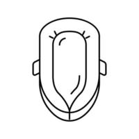 ilustración de vector de icono de línea de tumbona de bebé
