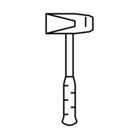 splitting maul hammer tool line icon vector illustration