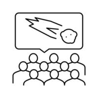comet planetarium discussion line icon vector illustration