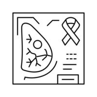 marcador de cáncer de mama icono de línea de verificación de salud femenina ilustración vectorial vector