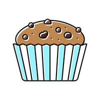 muffin pastel comida postre color icono vector ilustración