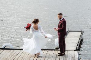 the first meeting of the bride and groom photo