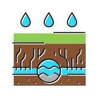 ilustración de vector de icono de color de sistema de drenaje de canalón de lluvia