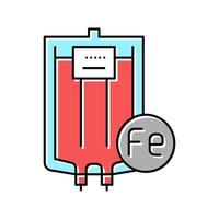 iron given through an intravenous color icon vector illustration