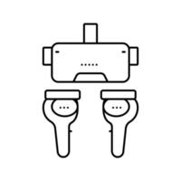 vr headset line icon vector illustration