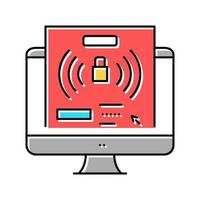 computer password hacking color icon vector illustration