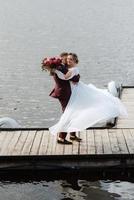 the first meeting of the bride and groom photo