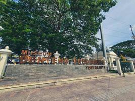 Yogyakarta, Indonesia in November 2022. It says Museum Fort Vredeburg in brown photo