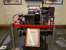 Yogyakarta, Indonesia in November 2022. The Heidelberg printing press located at the Fort Vredeburg Museum photo