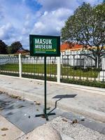 Yogyakarta, Indonesia in November 2022. The entrance sign for the Fort Vredeburg Museum. photo