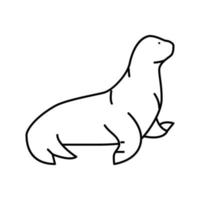 sea lion line icon vector illustration