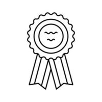 badge ribbon reward line icon vector illustration