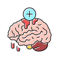 ilustración de vector de icono de color de parada de hemorragia cerebral