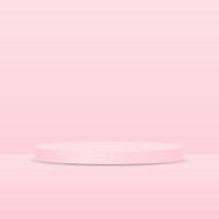 blank round pedestal. pink circular podium for outstanding luxury product advertising display on color background with minimal style in studio room vector