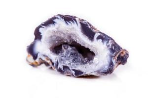 Macro mineral stone agate bud on white background photo