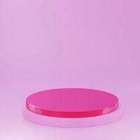 3d rendering empty space cylinder pink podium valentine's day photo