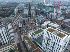 Aerial London Skyline view near Battersea Power Station in London. photo