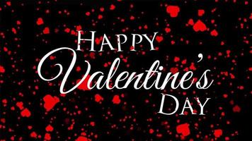 Lycklig valentines dag kärlek, hjärtan explosion på svart bakgrund video