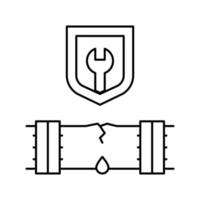 repair broken pipeline construction line icon vector illustratio