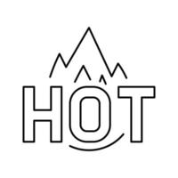 hot fire line icon vector illustration