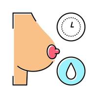 lactancia materna por hora icono de color ilustración vectorial vector