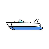 deck boat color icon vector illustration