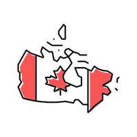 canada country map flag color icon vector illustration