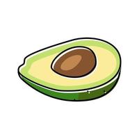 cut green avocado color icon vector illustration