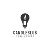 Candle bulb logo design vector inspiration, Template inside the light bulb