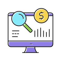 ilustración plana de vector de icono de color de investigación financiera