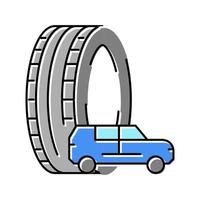 Ilustración de vector de icono de color de neumáticos de camión o suv