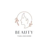 Beauty floral circle minimalist logo design inspiration vector