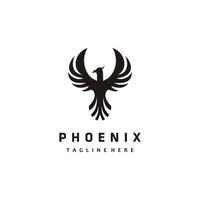 Phoenix bird minimalist logo design vector illustration