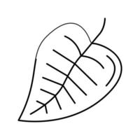 ilustración de vector de icono de línea de hoja de planta